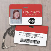 Aangepaste werknemer - Foto, streepjescode, Logo,  Badge