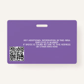 Aangepaste werknemer - Foto, streepjescode, Logo,  Badge (Achterkant)