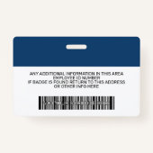 Aangepaste werknemer - Foto, streepjescode, Logo,  Badge (Achterkant)