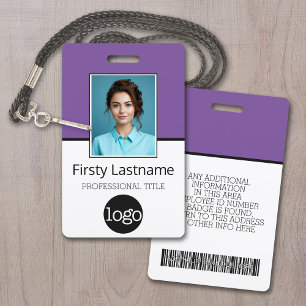 Aangepaste werknemer - Foto, streepjescode Logo pa Badge