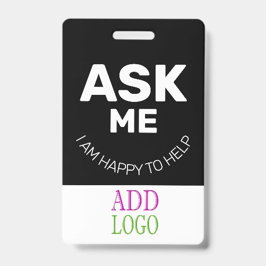 Aangepaste Werknemer - Fotopas- Naam ID Badge (Voorzijde)