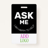 Aangepaste werknemer - Fotopas - Naam ID Badge (Achterkant)