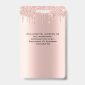 Aangepaste Werknemer Glitter Druppelt Roos Gouden  Badge (Back)