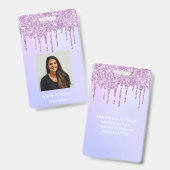 Aangepaste werknemer Glitter Streven Paarse violet Badge (Front & Back)