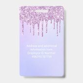 Aangepaste werknemer Glitter Streven Paarse violet Badge (Back)