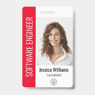 Aangepaste Werknemer Grote Foto, BarCode, Logo, Na Badge