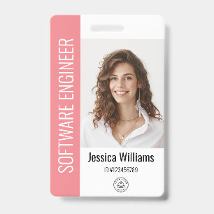 Aangepaste werknemer Grote Foto, BarCode, Logo, Na Badge