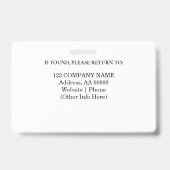 Aangepaste werknemer ID-badge met foto en barcode Badge (Back)