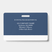 Aangepaste werknemer ID-badge met foto en barcode Badge (Achterkant)