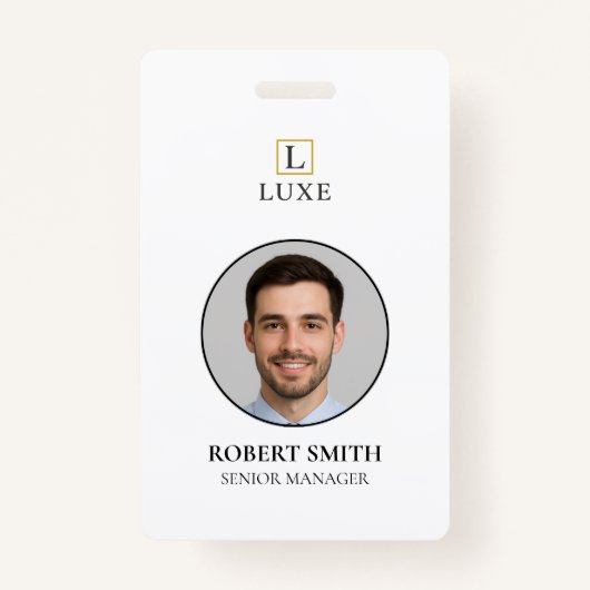 Aangepaste werknemer ID-badge met foto en barcode Badge (Voorkant)