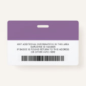 Aangepaste werknemer - Logo, Foto, streepjescode, Badge (Achterkant)