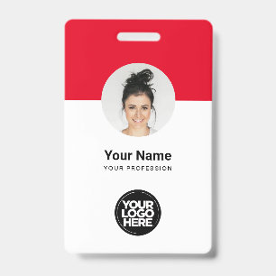 Aangepaste werknemer Moderne ID Kaart Rood QR-badg Badge