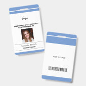 Aangepaste werknemer naam foto kale code sjabloon badge (Voor- en achterkant)