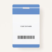 Aangepaste werknemer naam foto kale code sjabloon badge (Achterkant)