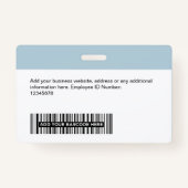 Aangepaste werknemer - Professionele bedrijfsnaam Badge (Achterkant)