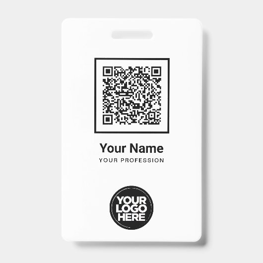 Aangepaste Werknemer Qr Code Bar Code Logo Naam Badge (Voorzijde)