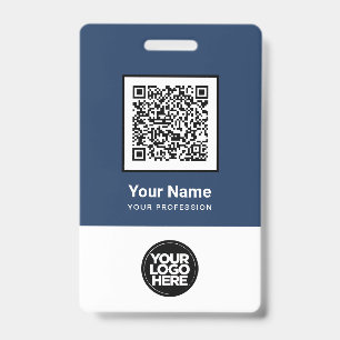 Aangepaste Werknemer Qr Code Bar Code Logo Naam Badge