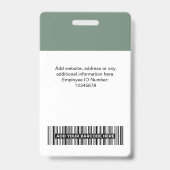 Aangepaste Werknemer Qr Code Bar Code Logo Naam Badge (Achterkant)
