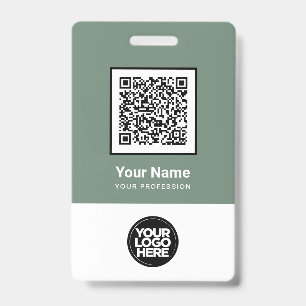 Aangepaste Werknemer Qr Code Bar Code Logo Naam Badge