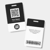 Aangepaste werknemer Qr Code Bar Code Naam Logo Badge (Voor- en achterkant)