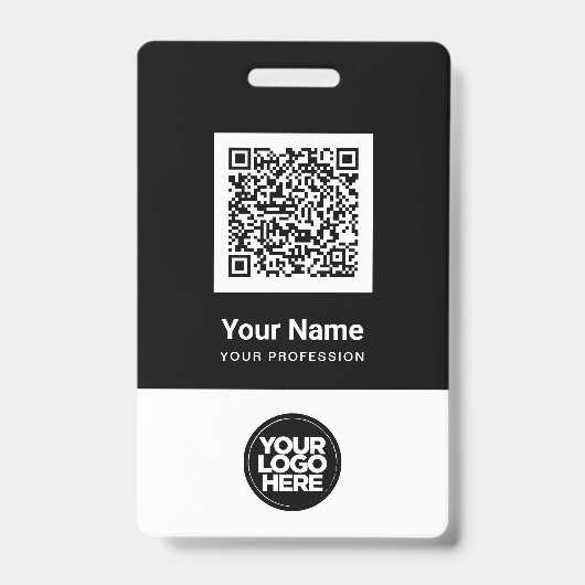 Aangepaste werknemer Qr Code Bar Code Naam Logo Badge (Voorzijde)