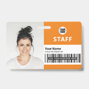Aangepaste Werknemersfoto, Barcode, Logo, Naam Badge