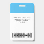 Aangepaste Werknemersfoto, Barcode, Logo, Naam Badge (Achterkant)