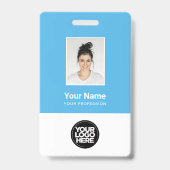 Aangepaste Werknemersfoto, Barcode, Logo, Naam Badge (Voorzijde)