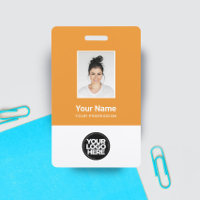 Aangepaste Werknemersfoto, Barcode, Logo, Naambadg