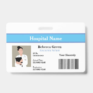 Aangepaste Werknemersfoto Barcode Verpleegster Dok Badge