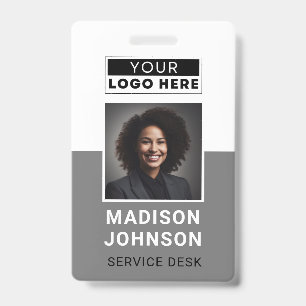 Aangepaste Werknemersfoto Bedrijfslogo Modern Badge