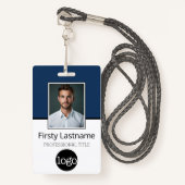 Aangepaste werknemersfoto Logo Naam - Zelfde beide Badge (Voorkant met draagriem)