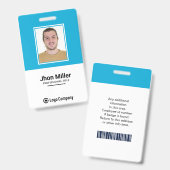 Aangepaste werknemersfoto, Logo, streepjescode, na Badge (Front & Back)