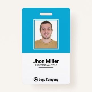 Aangepaste werknemersfoto, Logo, streepjescode, na Badge