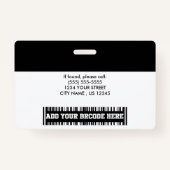 Aangepaste werknemersfoto | Logo, streepjescodenum Badge (Achterkant)