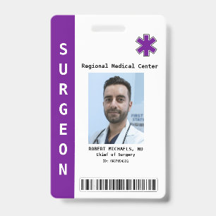 Aangepaste Werknemersfoto, Naam, Barcode, Logo Bad Badge