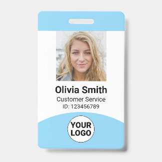Aangepaste Werknemersfoto Naam Rol ID Logo Streepj Badge