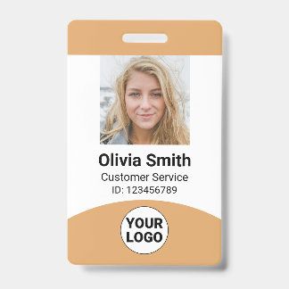 Aangepaste Werknemersfoto Naam Rol ID Logo Streepj Badge