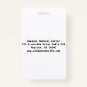 Aangepaste werknemersfoto, naam, streepjescode, Lo Badge (Achterkant)