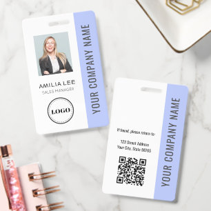 Aangepaste Werknemersfoto, Qr-code, Logo, Naam Badge