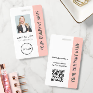 Aangepaste Werknemersfoto, Qr-code, Logo, Naam Badge