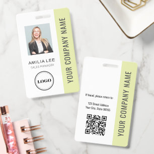Aangepaste Werknemersfoto, Qr-code, Logo, Naam Badge