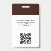 Aangepaste Werknemersfoto, Qr-code, Logo, Naam Badge (Achterkant)