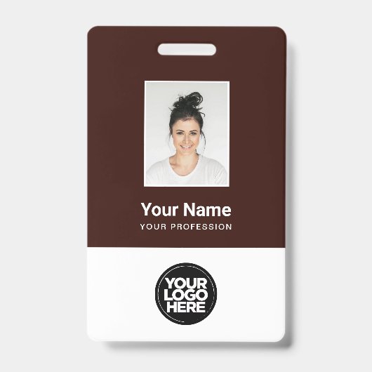 Aangepaste Werknemersfoto, Qr-code, Logo, Naam Badge (Voorzijde)