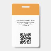 Aangepaste werknemersfoto, Qr-code, Logo, naam Badge (Achterkant)