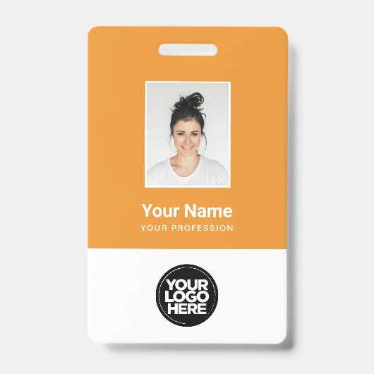 Aangepaste werknemersfoto, Qr-code, Logo, naam Badge (Voorzijde)