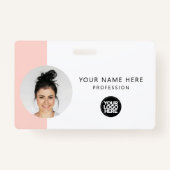 Aangepaste werknemersfoto, QR-code, Logo, naam Badge (Voorkant)