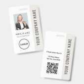 Aangepaste Werknemersfoto, Qr-code, Logo, Naam Badge (Voor- en achterkant)