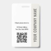 Aangepaste Werknemersfoto, Qr-code, Logo, Naam Badge (Achterkant)