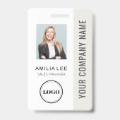 Aangepaste Werknemersfoto, Qr-code, Logo, Naam Badge (Voorzijde)